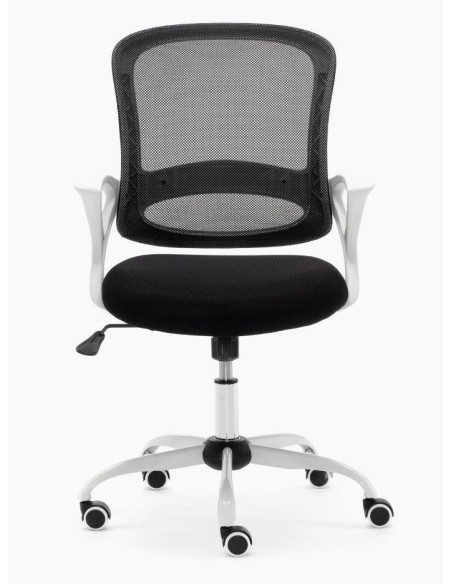 Silla giratoria respaldo medio en malla negra LIRONA