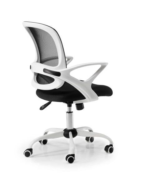 Silla giratoria respaldo medio en malla negra LIRONA