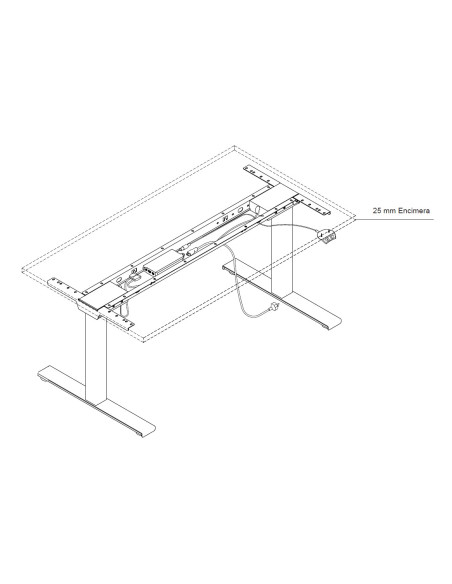 Mesa reunión elevable serie Level 200 x 100 cms.