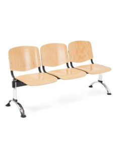 Bancada con asiento y respaldo en madera BANCADA MADERA-3