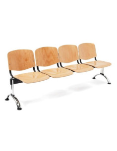 Bancada con asiento y respaldo en madera BANCADA MADERA-4