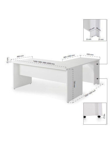 Mesa de oficina estructura panel con...