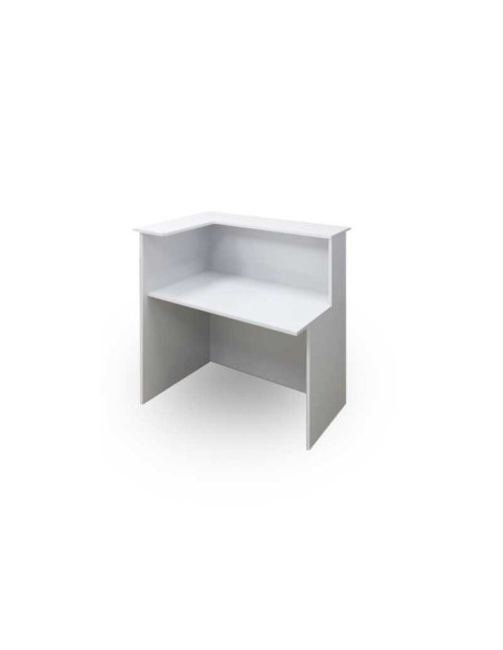 Mostrador forma de L, blanco, LATERAL IZQUIERDO.