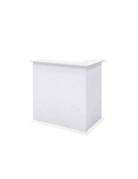 Mostrador forma de L, blanco, LATERAL IZQUIERDO.