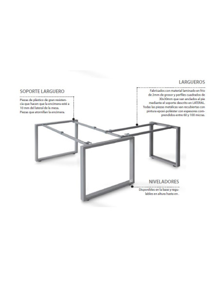 Mesa de oficina moderna con ala, Skala