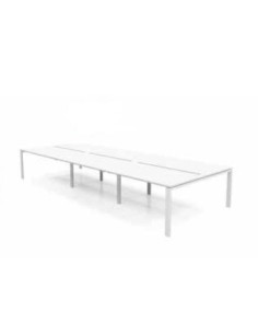 Mesa Bench 3 módulos serie Pórtico (6 puestos)