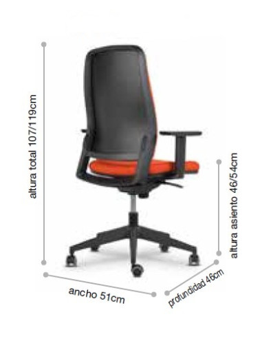 Silla de oficina respaldo tapizado,...