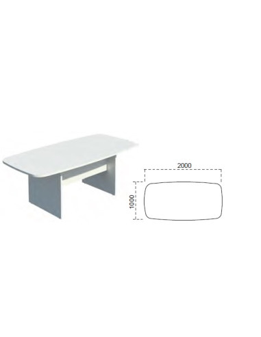 Mesa de reunión de panel rectangular...