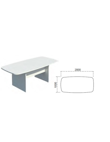 Mesa de reunión de panel rectangular Color