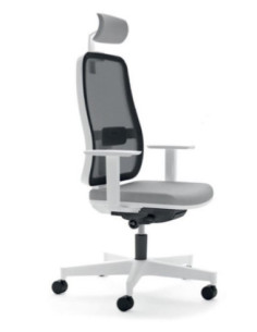 Silla giratoria, brazos regulables, respaldo malla con...