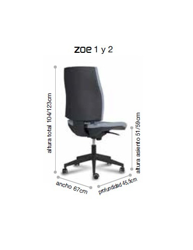 Silla de oficina tapizada ZOE 1