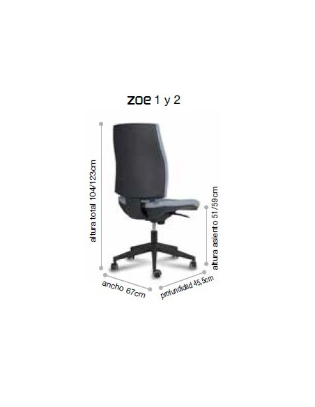 Silla de oficina tapizada ZOE 1