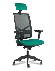 Silla oficina, respaldo malla y cabezal ZOE 3