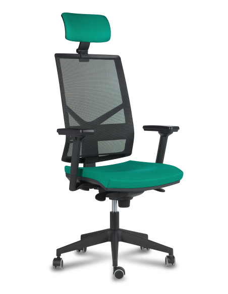 Silla oficina, respaldo malla y cabezal ZOE 3