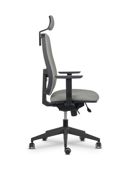 Silla oficina, respaldo tapizado, cabezal LUKA 1-2
