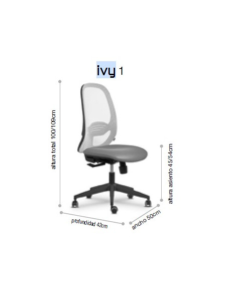 Silla malla y polipiel, IVY 1-2