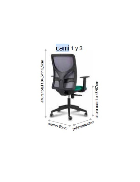 Silla oficina respaldo malla, CAMI 1
